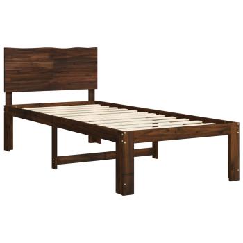 Einzelbettgestell mit Kopfteil ROSTOCK Dunkelbraun 75 x 190 cm