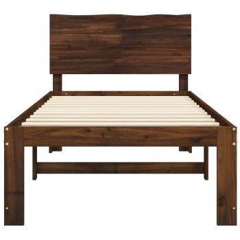 Einzelbettgestell mit Kopfteil ROSTOCK Dunkelbraun 100 x 200 cm