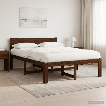 ARDEBO.de - Doppelbettgestell mit Kopfteil ROSTOCK Dunkelbraun 120 x 190 cm