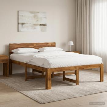 ARDEBO.de - Doppelbettgestell mit Kopfteil ROSTOCK Natur 140 x 190 cm