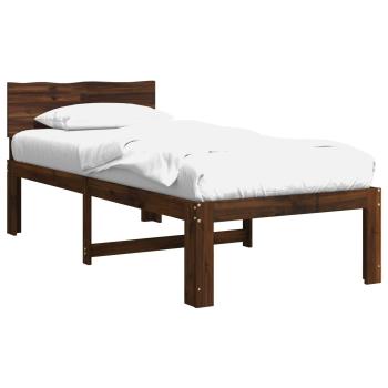 Einzelbettgestell mit Kopfteil ROSTOCK Dunkelbraun 80 x 200 cm