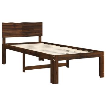 Einzelbettgestell mit Kopfteil ROSTOCK Dunkelbraun 80 x 200 cm