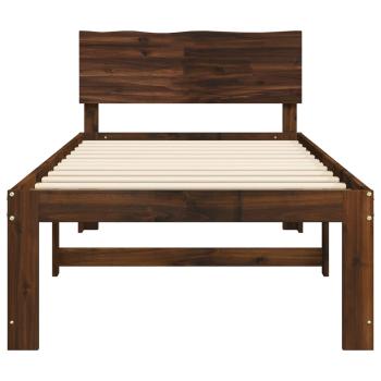 Einzelbettgestell mit Kopfteil ROSTOCK Dunkelbraun 80 x 200 cm