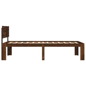 Einzelbettgestell mit Kopfteil ROSTOCK Dunkelbraun 80 x 200 cm