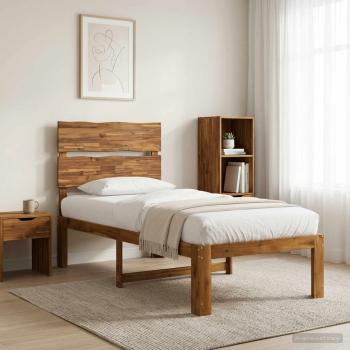 ARDEBO.de - Einzelbettgestell mit Kopfteil ROSTOCK Natur 75 x 190 cm