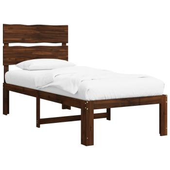 Einzelbettgestell mit Kopfteil ROSTOCK Dunkelbraun 90 x 190 cm