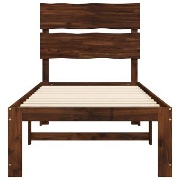 Einzelbettgestell mit Kopfteil ROSTOCK Dunkelbraun 100 x 200 cm
