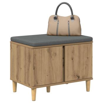 Schuhbank mit Kissen Artisan-Eiche 60 x 38 x 46 cm
