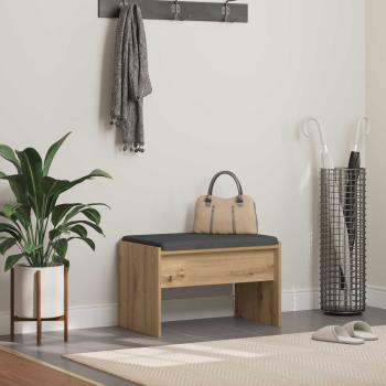 ARDEBO.de - Schuhbank mit Kissen Artisan-Eiche 63 x 38 x 40 cm
