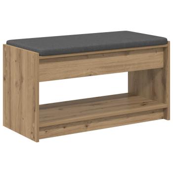 Schuhbank mit Kissen Artisan-Eiche 83 x 38 x 45 cm