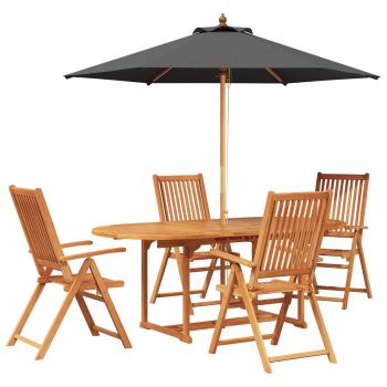 Essgruppe für draußen mit Sonnenschirm 6 stk.