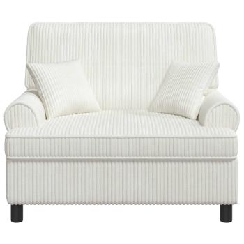 XXL-Sessel mit Kissen Creme 1,5 Linien Stoff