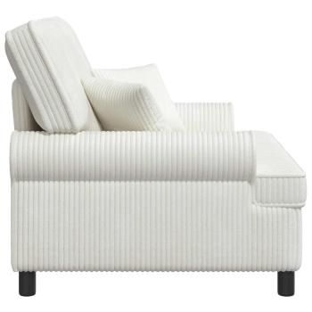 XXL-Sessel mit Kissen Creme 1,5 Linien Stoff