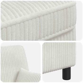 XXL-Sessel mit Kissen Creme 1,5 Linien Stoff