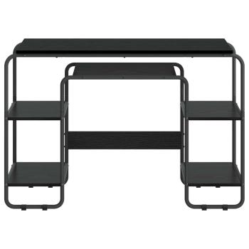 Schreibtisch mit Stauraum Schwarz Eichen-Optik