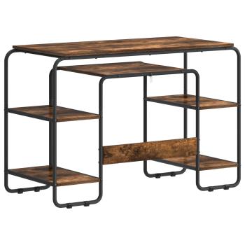 Schreibtisch mit Stauraum Räuchereiche 113,5 x 52 x 75,5 cm
