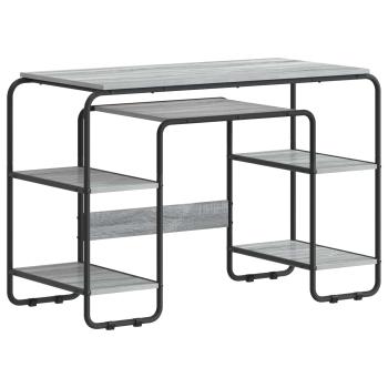 Schreibtisch mit Stauraum Sonoma-Grau 113,5 x 52 x 75,5 cm