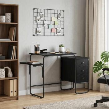 ARDEBO.de - Schreibtisch mit Stauraum Schwarz Eichen-Optik 120 x 50 x 75 cm