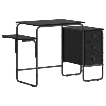 Schreibtisch mit Stauraum Schwarz Eichen-Optik 120 x 50 x 75 cm