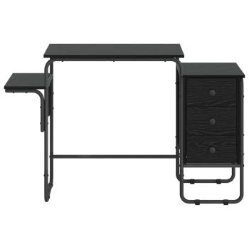 Schreibtisch mit Stauraum Schwarz Eichen-Optik 120 x 50 x 75 cm