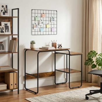 ARDEBO.de - Schreibtisch mit Stauraum Räuchereiche 100 x 50 x 75 cm