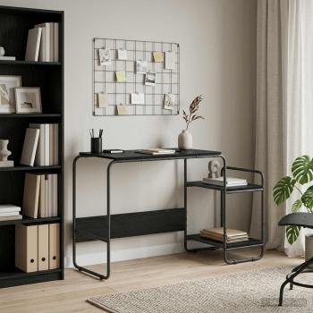 ARDEBO.de - Schreibtisch mit Stauraum Schwarz Eichen-Optik