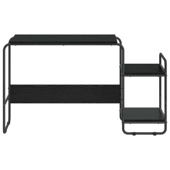Schreibtisch mit Stauraum Schwarz Eichen-Optik