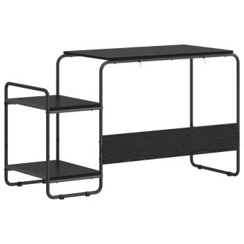 Schreibtisch mit Stauraum Schwarz Eichen-Optik