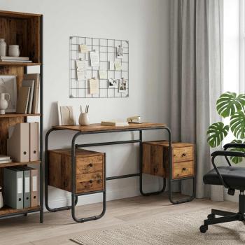 ARDEBO.de - Schreibtisch mit Stauraum Altholz 145 x 50 x 75 cm
