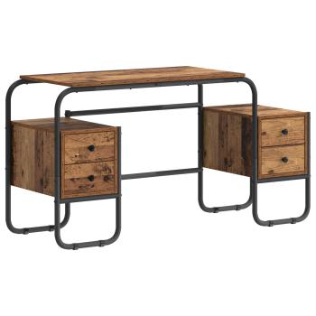 Schreibtisch mit Stauraum Altholz 145 x 50 x 75 cm