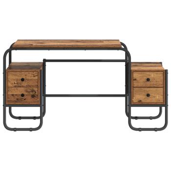 Schreibtisch mit Stauraum Altholz 145 x 50 x 75 cm