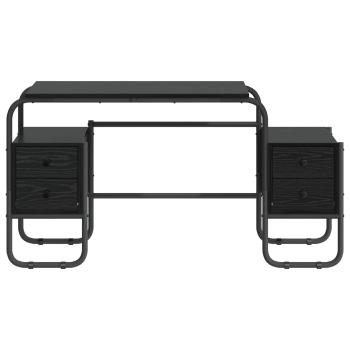 Schreibtisch mit Stauraum Schwarz Eichen-Optik 145 x 50 x 75 cm
