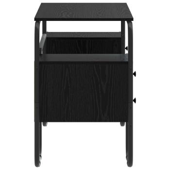 Schreibtisch mit Stauraum Schwarz Eichen-Optik 145 x 50 x 75 cm