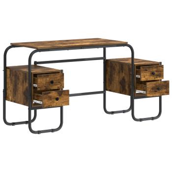 Schreibtisch mit Stauraum Räuchereiche 145 x 50 x 75 cm