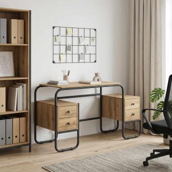 ARDEBO.de - Schreibtisch mit Stauraum Artisan-Eiche 145 x 50 x 75 cm