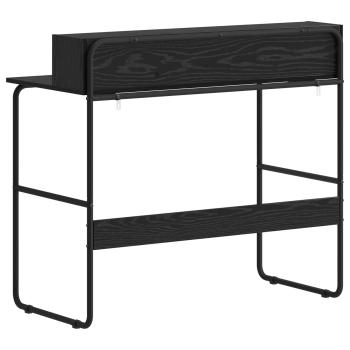 Schreibtisch mit Stauraum Schwarz Eichen-Optik 100 x 50 x 91 cm
