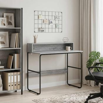ARDEBO.de - Schreibtisch mit Stauraum Sonoma-Grau 100 x 50 x 91 cm