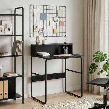 ARDEBO.de - Schreibtisch mit Stauraum Schwarz Eichen-Optik 60 x 50 x 91 cm