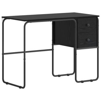 Schreibtisch mit Stauraum Schwarz Eichen-Optik 100 x 50 x 75 cm