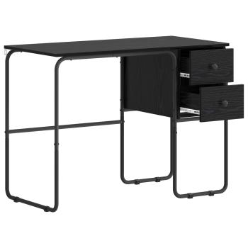 Schreibtisch mit Stauraum Schwarz Eichen-Optik 100 x 50 x 75 cm