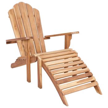 Garten-Adirondack-Stuhl mit Fußstütze Natur Massivholz Teak