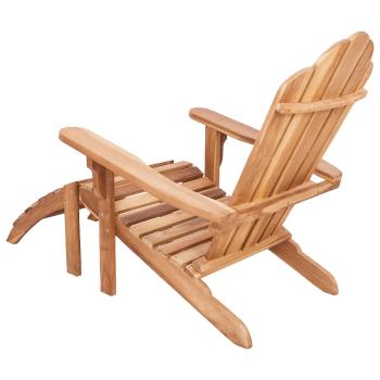 Garten-Adirondack-Stuhl mit Fußstütze Natur Massivholz Teak