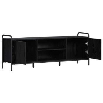 TV-Schrank 133 x 33 x 50 cm Schwarz Eichen-Optik Holzwerkstoff