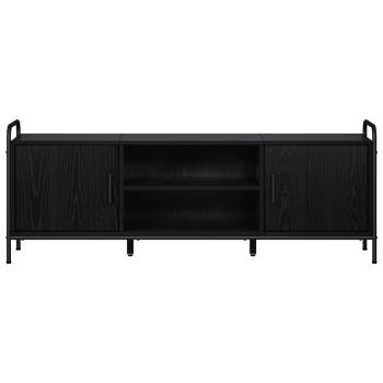 TV-Schrank 133 x 33 x 50 cm Schwarz Eichen-Optik Holzwerkstoff