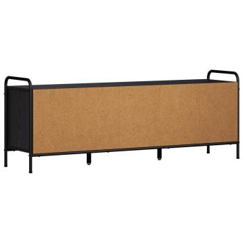 TV-Schrank 133 x 33 x 50 cm Schwarz Eichen-Optik Holzwerkstoff