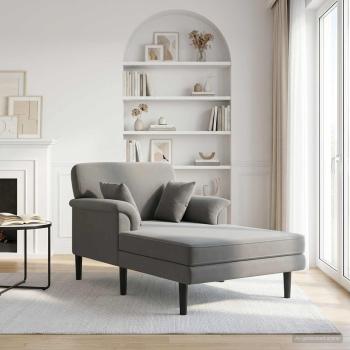ARDEBO.de - Chaiselongue Dunkelgrau Samt