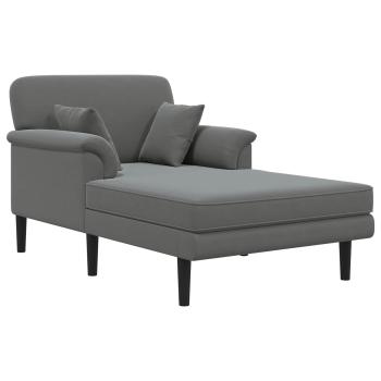 Chaiselongue Dunkelgrau Samt