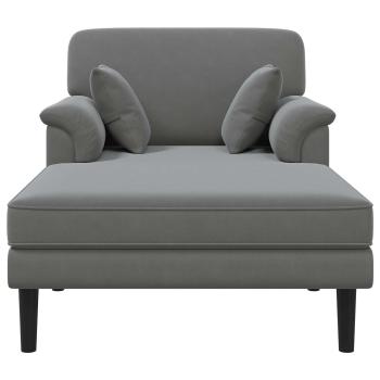 Chaiselongue Dunkelgrau Samt