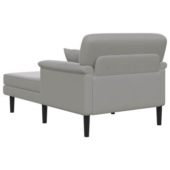 Chaiselongue Hellgrau Samt