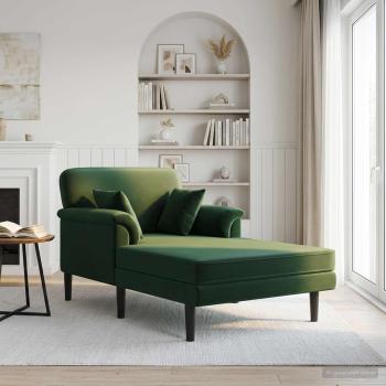 ARDEBO.de - Chaiselongue Dunkelgrün Samt